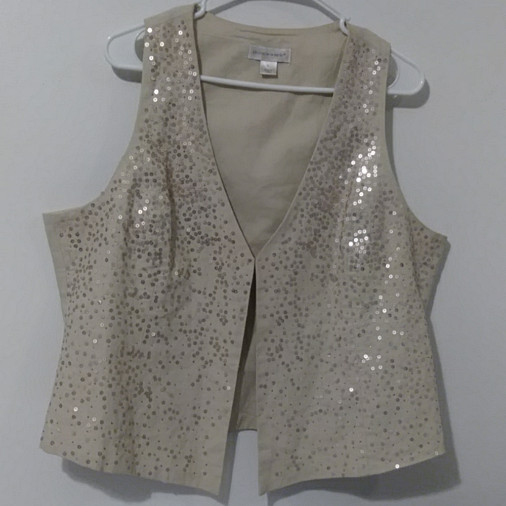 🔥Christopher & Banks women's  lined linen vest